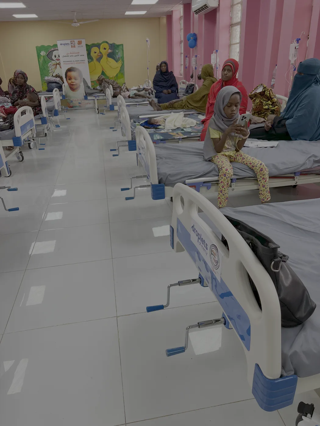 Mothers and children in a Droplets of Mercy supported pediatric hospital ward in Sudan